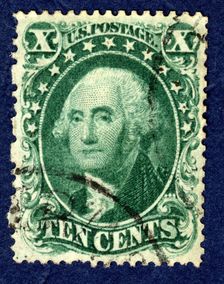 10c Washington type I single, 1857. Creator: Toppan, Carpenter & Company