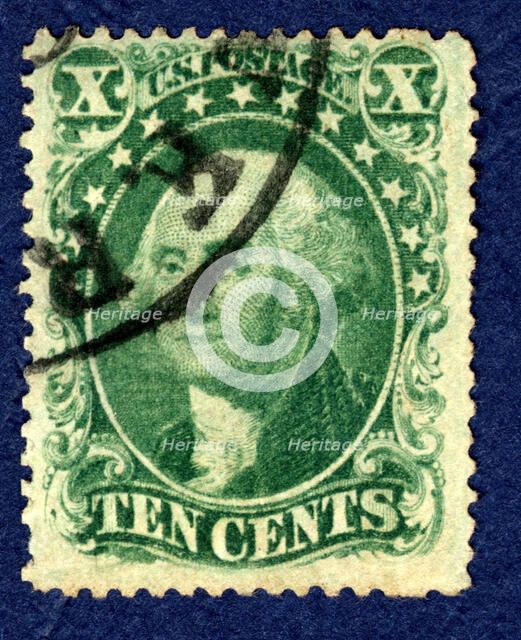 10c Washington type II single, 1857. Creator: Toppan, Carpenter & Company.