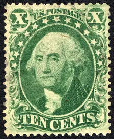 10c Washington type III single, 1857. Creator: Unknown