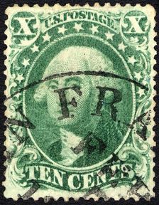 10c Washington type IV single, 1857. Creator: Unknown