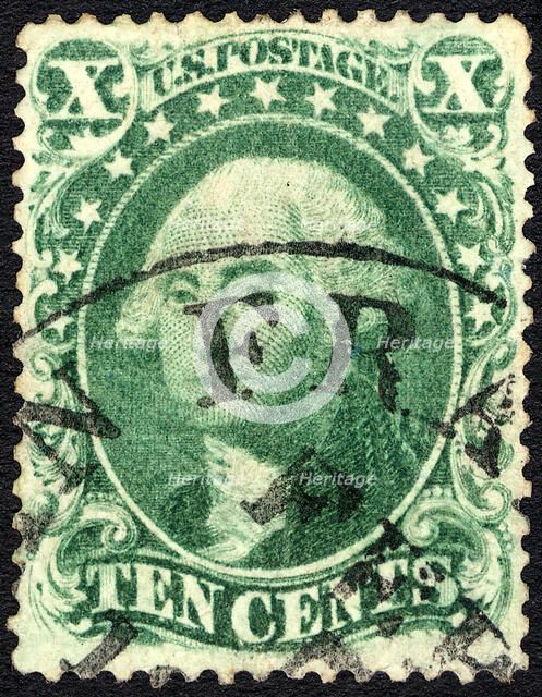 10c Washington type IV single, 1857. Creator: Unknown.