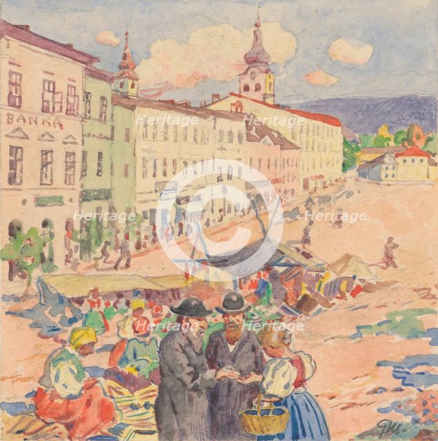 11.- At the Market, 1932. Creator: Gustav Mally.