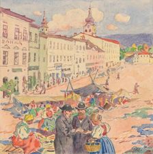 11.- At the Market, 1932. Creator: Gustav Mally