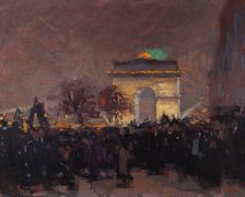11 novembre 1920. Installation des cendres du soldat inconnu sous l'Arc de Triomphe de..., 1920. Creator: Jules Ernest Renoux