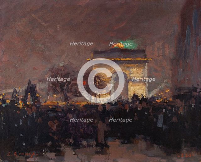11 novembre 1920. Installation des cendres du soldat inconnu sous l'Arc de Triomphe de..., 1920. Creator: Jules Ernest Renoux.