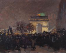 11 novembre 1920. Installation des cendres du soldat inconnu sous l'Arc de Triomphe de..., 1920. Creator: Jules Ernest Renoux