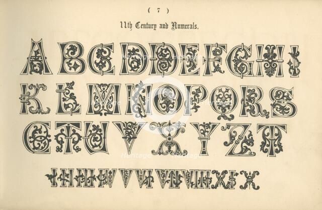 '11th Century and Numerals', 1862. Artist: Unknown.