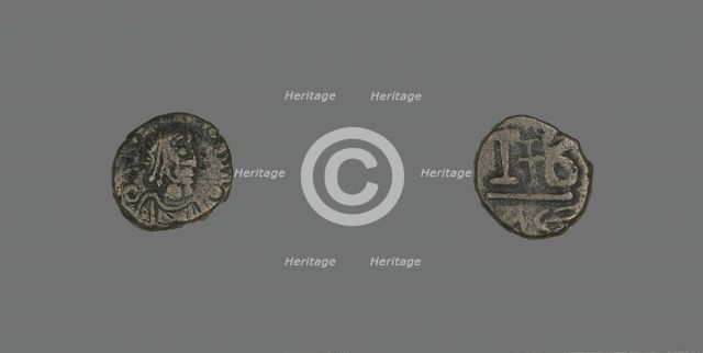 12 Nummi (Coin) of a Byzantine Emperor, Roman Period, 6th century CE. Creator: Unknown.
