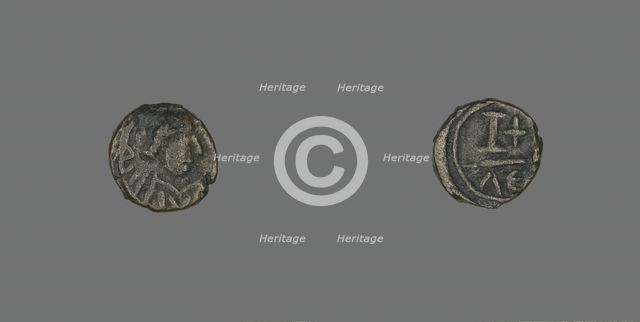 12 Nummi (Coin) of a Byzantine Emperor, Roman Period, 6th century CE. Creator: Unknown.