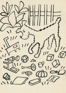 12. The Tale of the Dog and the Cat, around 1928. Creator: Josef Capek