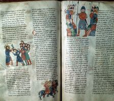 12th century bible located in the library of the Royal Collegiate Church of San Isidoro, depictin…