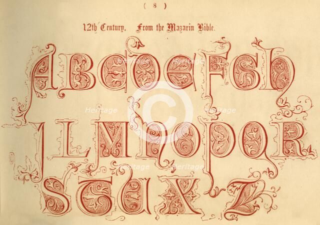 '12th Century. From the Mazarin Bible', 1862. Artist: Unknown.