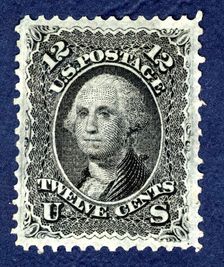 12c Washington F Grill single, 1867. Creator: Unknown