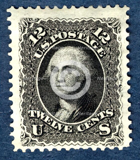12c Washington re-issue single, 1875. Creator: National Bank Note Company.
