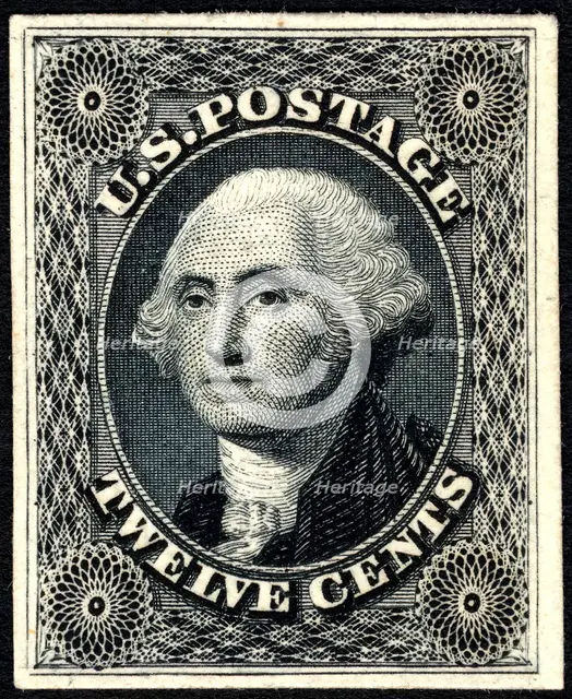 12c Washington trial color card proof, 1881. Creator: American Bank Note Company.