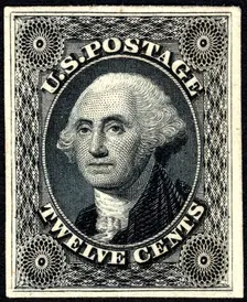 12c Washington trial color card proof, 1881. Creator: American Bank Note Company