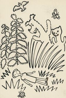 13. The Tale of the Dog and the Cat, around 1928. Creator: Josef Capek