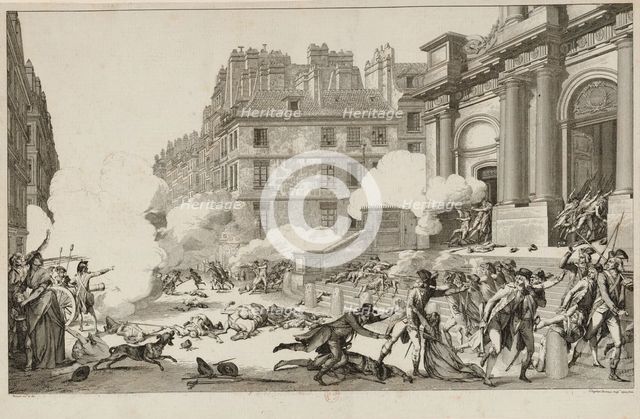 13 Vendémiaire. Napoleon Bonaparte's quelling of the Royalist revolt ... in Paris, 1797. Creator: Helman, Isidore Stanislas (1743-1806/9).