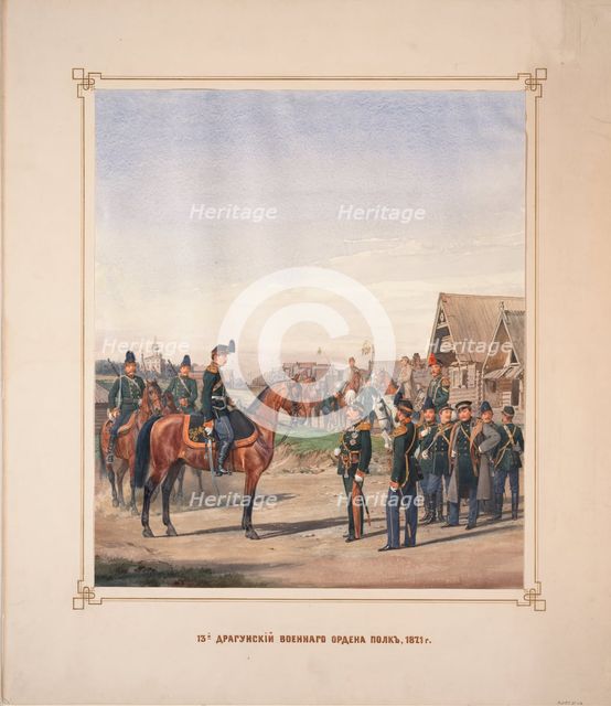 13th Military Order Dragoon Regiment, 1871. Artist: Piratsky, Karl Karlovich (1813-1889)