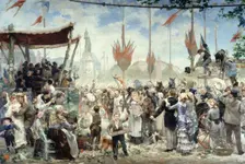 14 Juillet 1880, inauguration du monument à la République, 1882. Creator: Alfred Philippe Roll