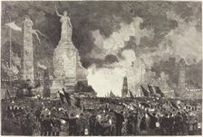 14 Juillet. Illumination de la Place de la République, 1883. Creator: Auguste Lepere