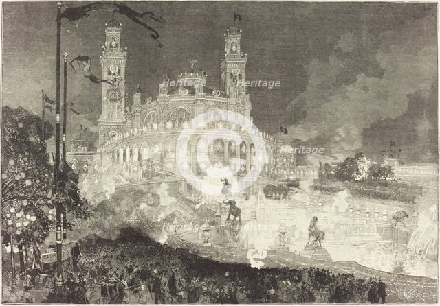 14 Juillet. Illumination du Palais du Trocadéro, 1883. Creator: Auguste Lepere.