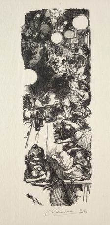 14 Juillet, Rue de Belleville, minuit. Creator: Auguste Louis Lepère (French, 1849-1918)