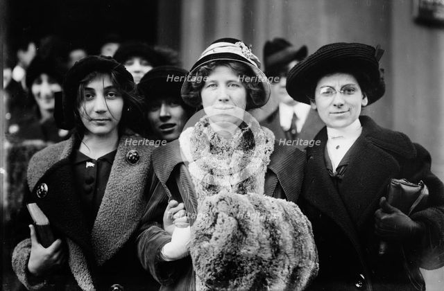 14-yr. old striker, Fola La Follette, and Rose Livingston, 1913. Creator: Bain News Service.