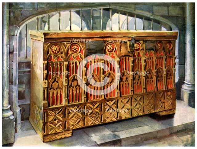 14th century buttressed coffer, 1910.Artist: Edwin Foley