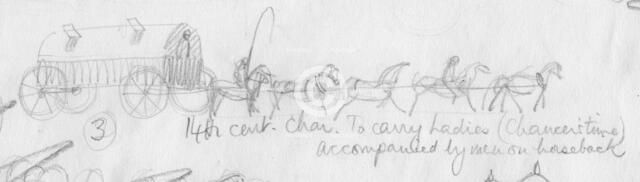 '14th century cart', c1950. Creator: Shirley Markham.