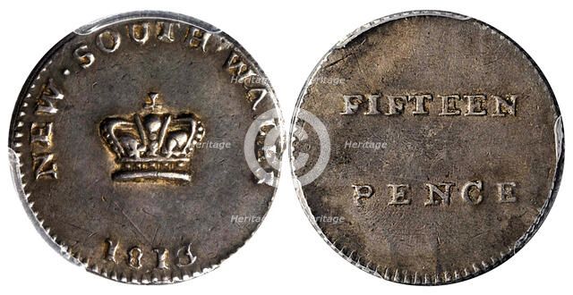 15 Pence, George III, Dump, New South Wales, 1813. Creator: Numismatic, West European Coins  .