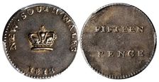 15 Pence, George III, Dump, New South Wales, 1813. Creator: Numismatic, West European Coins