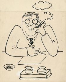 15. Talking about a dog and a cat, around 1928. Creator: Josef Capek