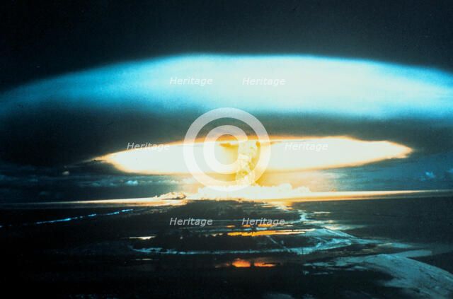 150-megaton thermonuclear explosion, Bikini Atoll, 1 March 1954. Artist: Unknown