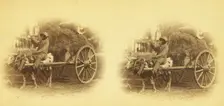 15th Amendment bringing his crop to town. [Man on an oxcart loaded with hay], (1868-1900?). Creator: O. Pierre Havens