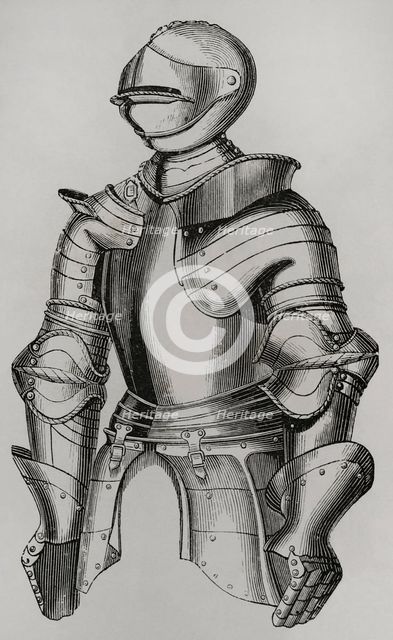 15th century flat armour, French, 1877.  Creator: Unknown.