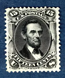 15c Abraham Lincoln re-issue single, 1875. Creator: National Bank Note Company