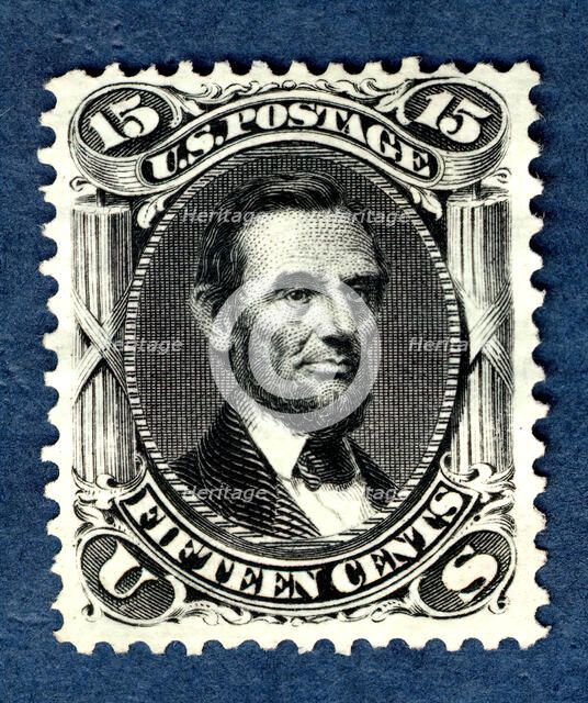15c Abraham Lincoln re-issue single, 1875. Creator: National Bank Note Company.