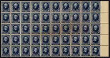 15c Henry Clay block of fifty, February 22, 1890. Creator: American Bank Note Company