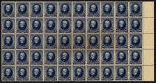 15c Henry Clay block of fifty, February 22, 1890. Creator: American Bank Note Company