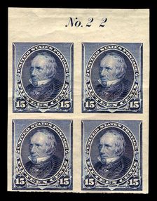 15c Henry Clay proof plate block of four, February 22, 1890. Creator: American Bank Note Company