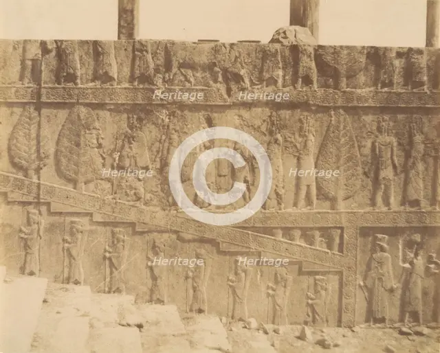 (16) [Apadana Hall Eastern Stairway, Persepolis, Fars], 1840s-60s. Creator: Possibly by Luigi Pesce.