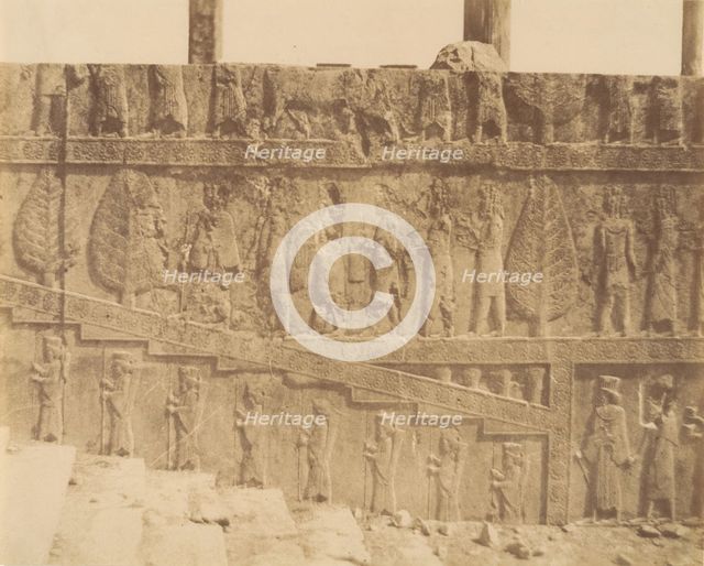 (16) [Apadana Hall Eastern Stairway, Persepolis, Fars], 1840s-60s. Creator: Possibly by Luigi Pesce.