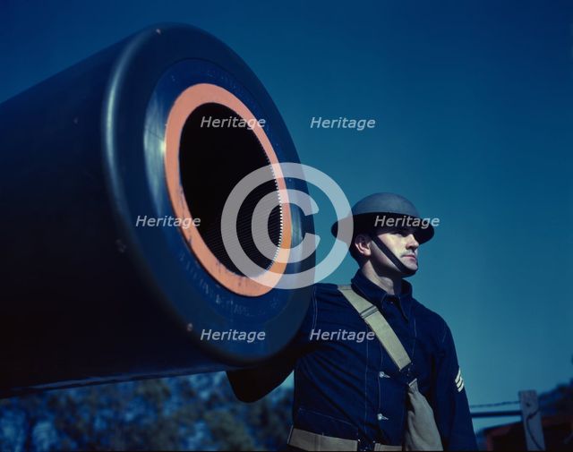 16-inch coast artillery gun, Ft. Story, Va., 1942. Creator: Alfred T Palmer.