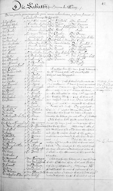 16th Century attendance list from a session of the Commons. Creator: Unknown.