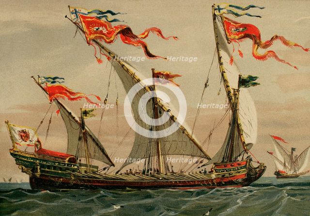 16th century-galleass garnished, 1879.  Creator: Unknown.
