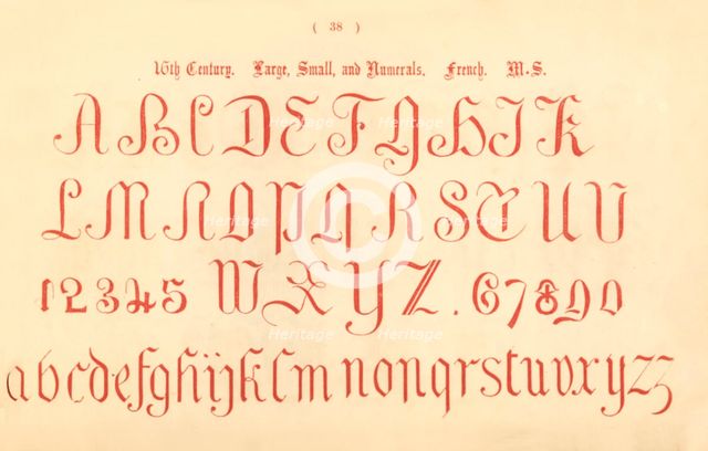 '16th Century. Large, Small and Numerals. French. MS.', 1862. Artist: Unknown.