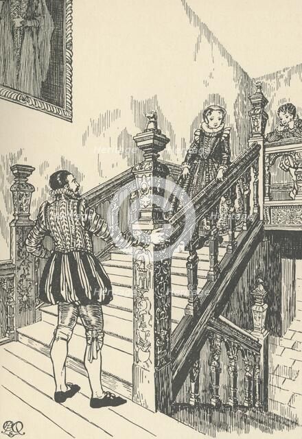 '16th-Century Staircase', (1931). Artist: Charles Henry Bourne Quennell.
