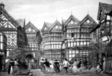 16th Century timberwork at Little Moreton 1925.Artist: Joseph Nash