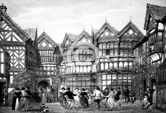 '16th Century timberwork at Little Moreton', 1925.Artist: Joseph Nash